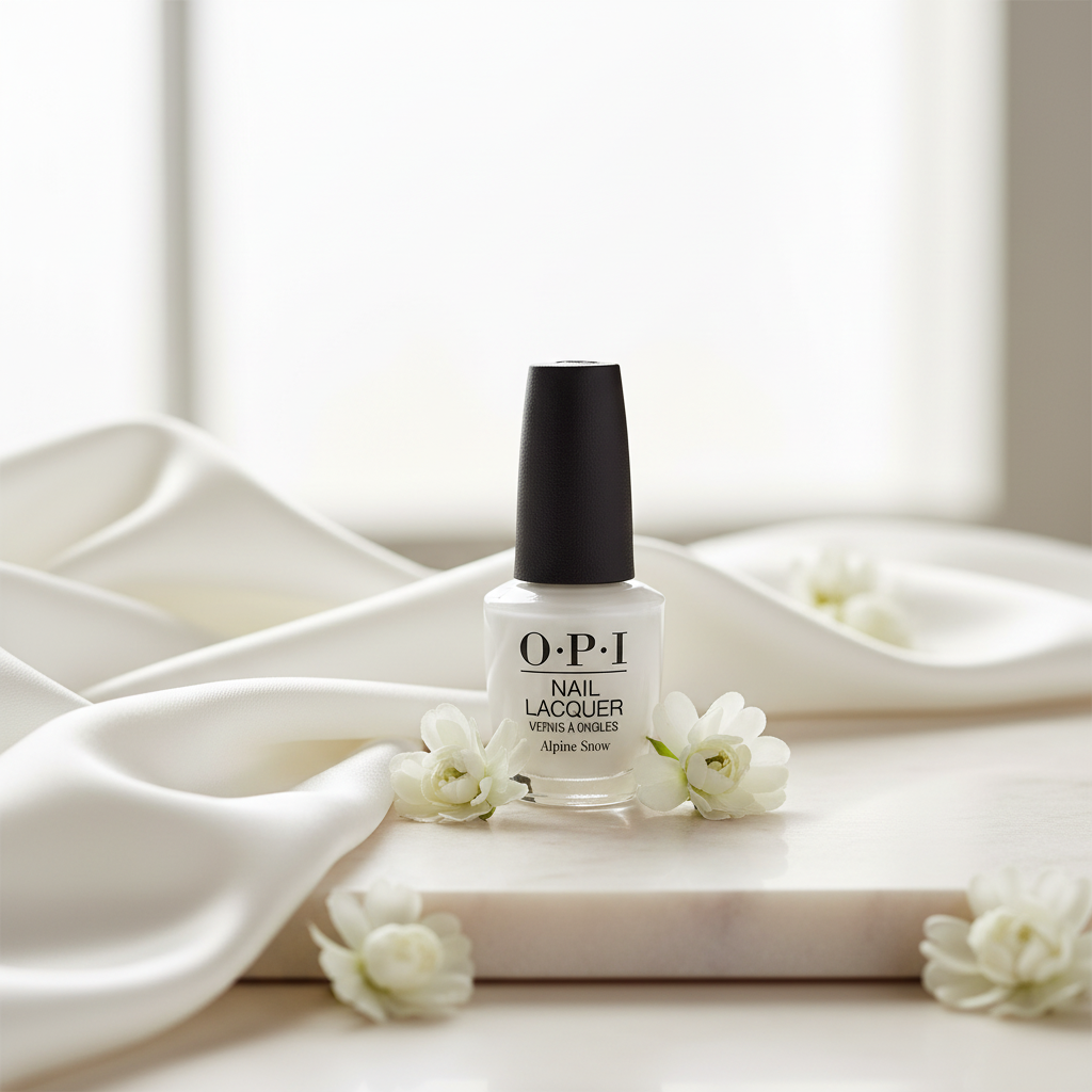 Alpine Snow nail polish - lifestyle shot